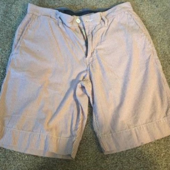 Martin Osa red and white seersucker shorts 32" - Picture 1 of 6